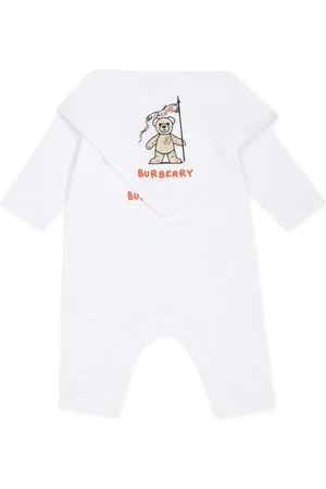 Burberry Babygrow Set For Babykids With Bear