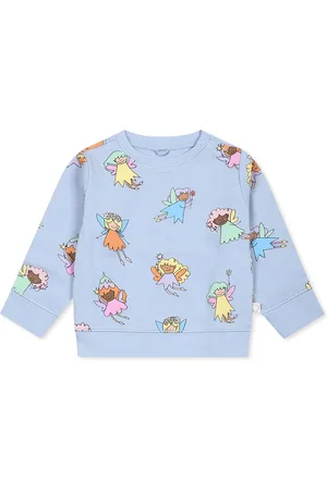 Stella McCartney Light Blue Sweatshirt For Baby Girl With Fairy