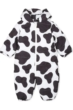 Stella McCartney White Down Jacket For Babykids With Cow