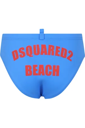 Dsquared2 Light Blue Swim Briefs For Boy With Logo