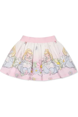 MONNALISA Skirt For Baby Girl With Alice In Wonderland Print