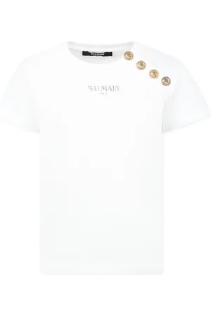 Balmain T-shirt For Girl With Golden Logo