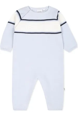 HUGO BOSS Light Blue Babygrow For Baby Boy With Logo