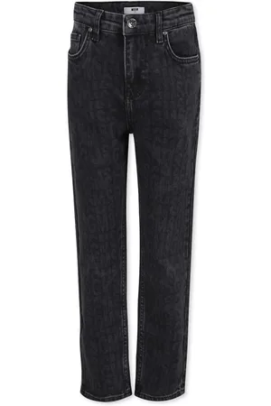 Msgm Black Jeans For Girl With Logo