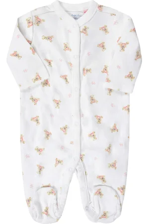 Ralph Lauren Babygrow For Baby Girl With Pink Logo And Teddy Bear