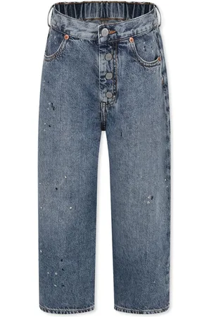 Maison Margiela Light Blue Jeans For Kids With Logo
