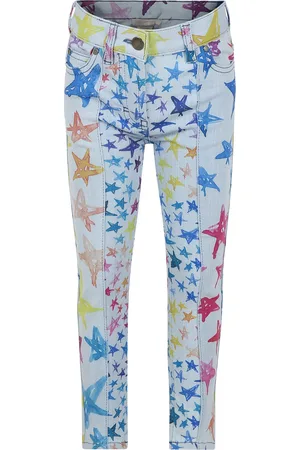 Stella McCartney Light Blue Jeans For Girl With Stars Print
