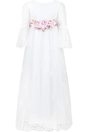 MONNALISA Long Dress For Girl With Embroidery