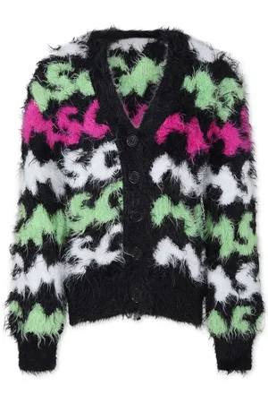 Msgm Black Cardigan For Girl With Logo