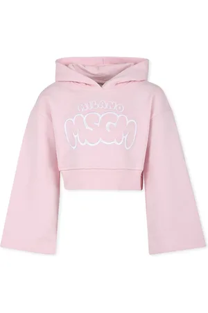Msgm Crop Sweatshirt For Girl With Logo