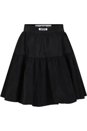 Msgm Grey Skirt For Girl With Logo