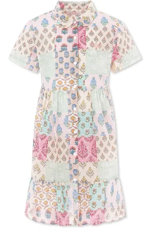 MC2 SAINT BARTH Dress For Girl With Patchwork Print