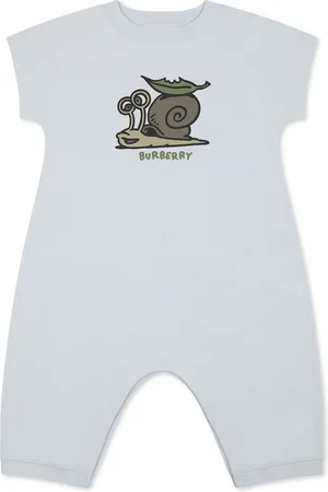 Burberry Light Blue Romper For Baby Boy With Snail