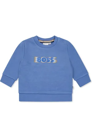 HUGO BOSS Blue Sweatshirt For Baby Boy With Logo