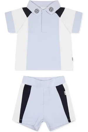 HUGO BOSS Light Blue Suit For Baby Boy With Logo