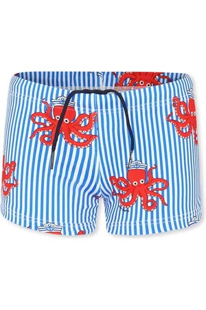 MC2 SAINT BARTH Light Blue Swim Short For Boy With Octopus