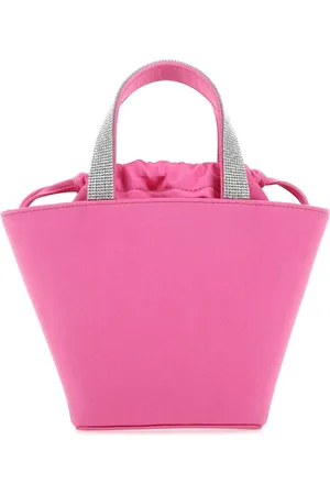 Amina Muaddi Fuchsia Satin Rih Handbag