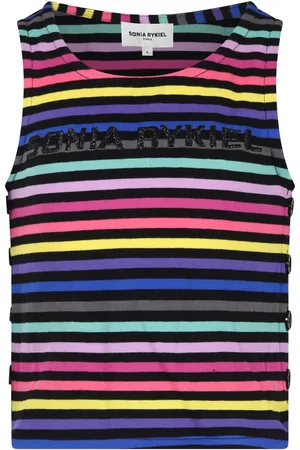Sonia Rykiel Enfant Black Tank Top For Girl With Logo