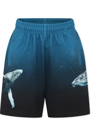 Molo Light Blue Shorts For Boy With Whale