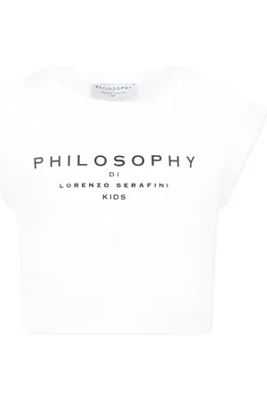 PHILOSOPHY DI LORENZO SERAFINI Crop T-shirt For Girl With Logo