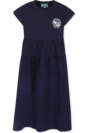 Kenzo Dress For Girl With Kenzo Seigaiha Print