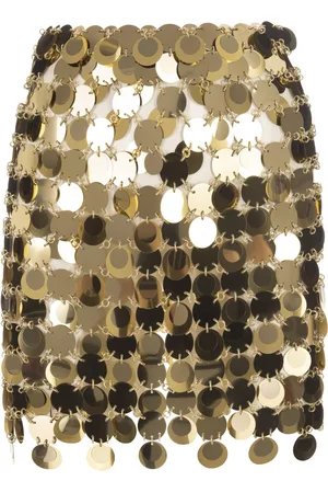 Paco rabanne Mini Skirt With Golden Mirror Effect Discs