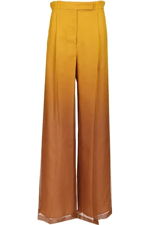 Max Mara Baffo Wide Leg Pant Degrade Silk Organza