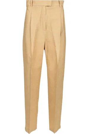 Max Mara Straight Trousers In Linen And Silk