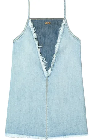 OFF-WHITE Frayed Denim Mini Dress