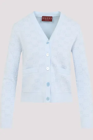 Gucci Fine Knit Gg Jacquard Cardigan