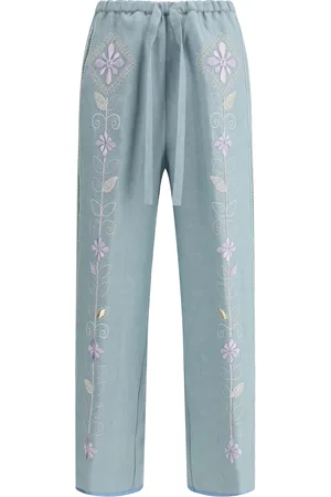 FORTE FORTE Forte_Forte Embroidered Linen Pants