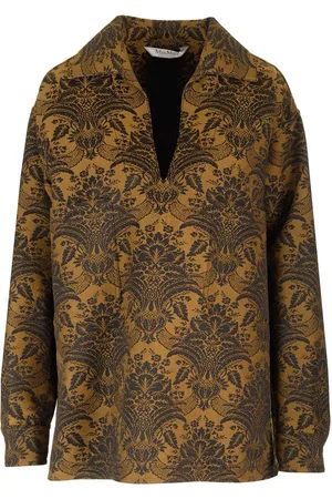 Max Mara Jacquard Wool Tunic Blouse