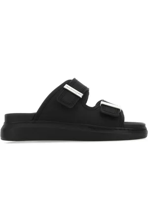 Alexander McQueen Black Rubber Hybrid Slippers