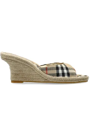 Burberry Checked Mews Espadrille Mules