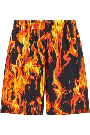Vetements Black & Orange Fire Bermuda Shorts
