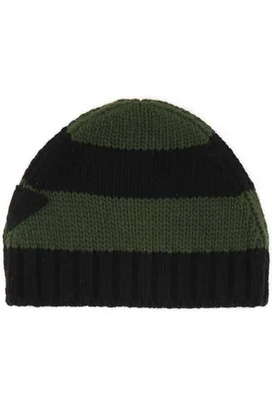 Prada Embroidered Wool Blend Beanie Hat