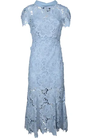 Self-Portrait Floral Lace Light Midi Dress