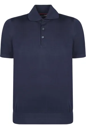Brunello Cucinelli Short Sleeves Blue Polo Shirt