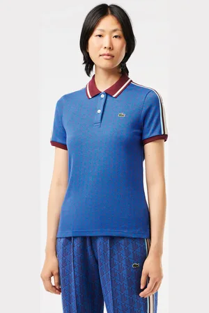 Lacoste Polo de corte slim en jacquard con monograma