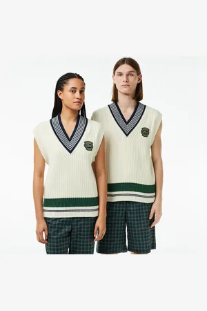 Lacoste Suéter de tenis de algodón pesado con detalle de insignia