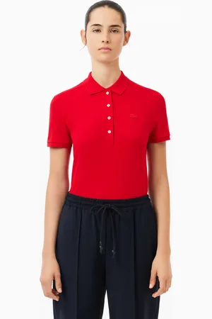 Lacoste Polo de Mini Piqué elástico L.12.D de Corte Slim para Mujer
