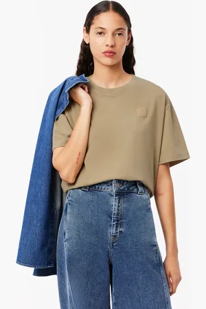 Lacoste Playera oversize de algodón con efecto lavado