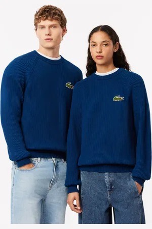 Lacoste Suéter de canalé de algodón con insignia