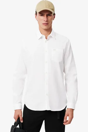 Lacoste Camisa para hombre de corte regular de algodón