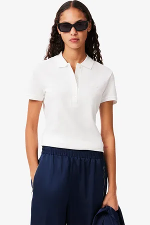 Lacoste Polo de Mini Piqué elástico L.12.D de Corte Slim para Mujer