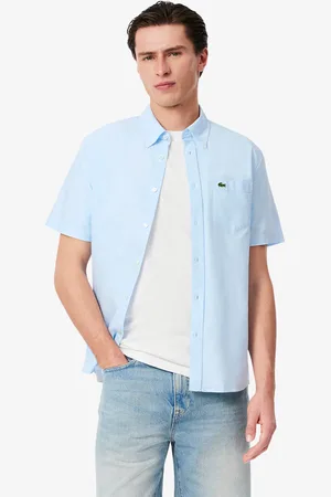 Lacoste Camisa Oxford de manga corta y corte regular para hombre