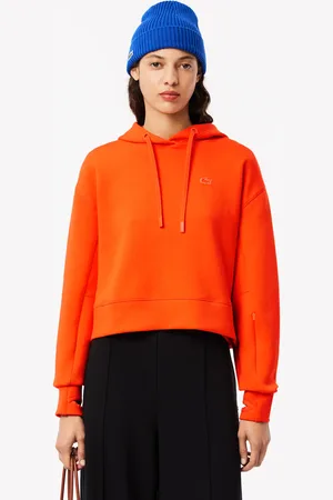 Lacoste Sudadera con gorro de algodón para mujer