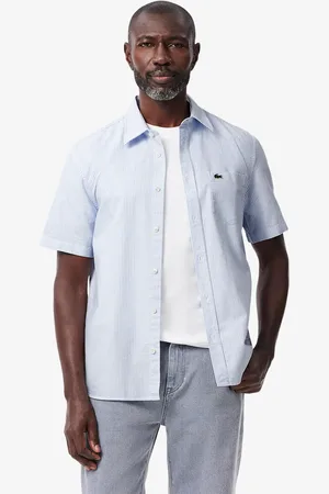 Lacoste Camisa Oxford de manga corta y corte regular para hombre