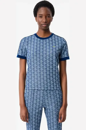 Lacoste Playera ajustada con monograma para mujer