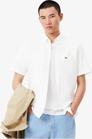 Lacoste Camisa Oxford de manga corta y corte regular para hombre